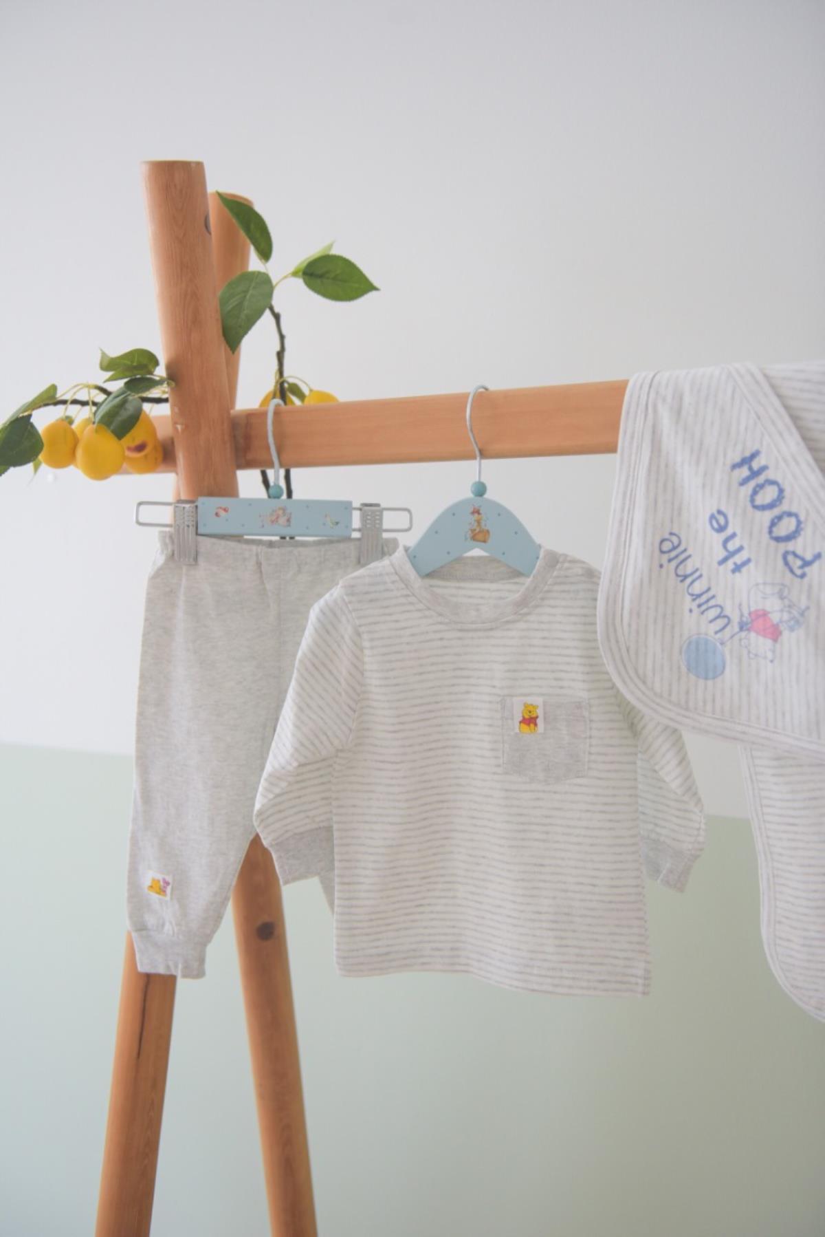 Bộ momma cài vai dài tay vải lỗ 6-24M