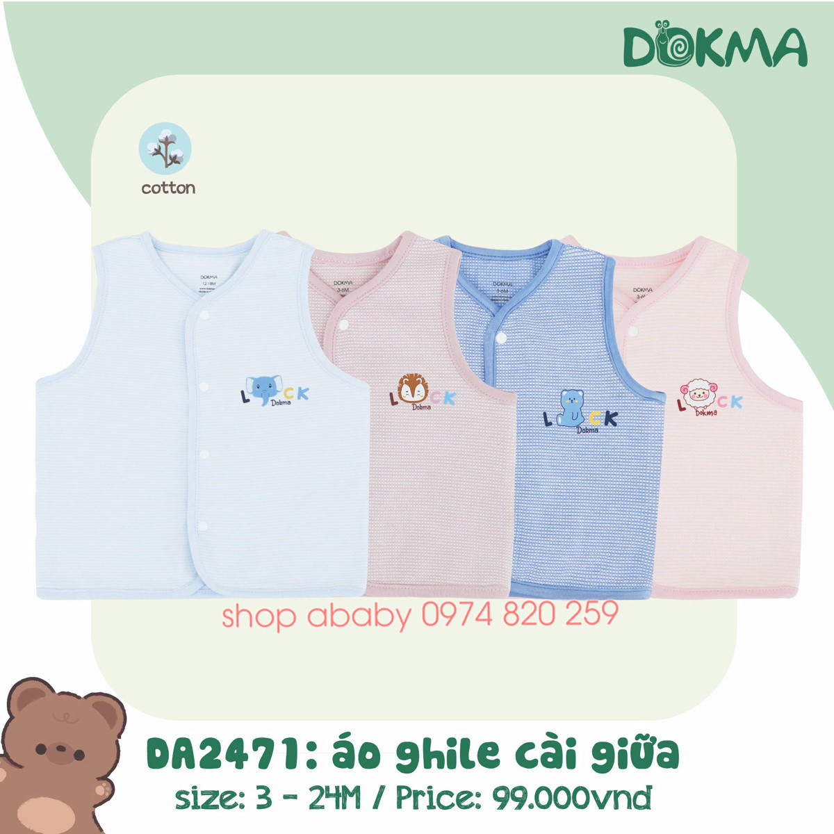 Áo gile cài giữa Dokma DA2471