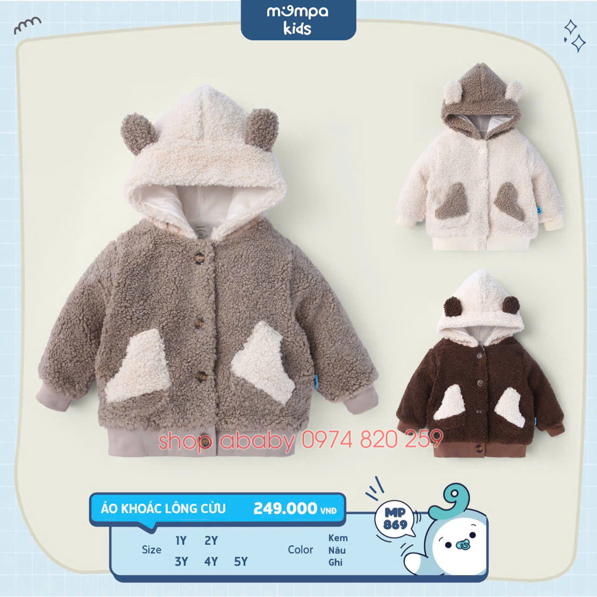 Áo khoác lông cừu Mompa MP869 