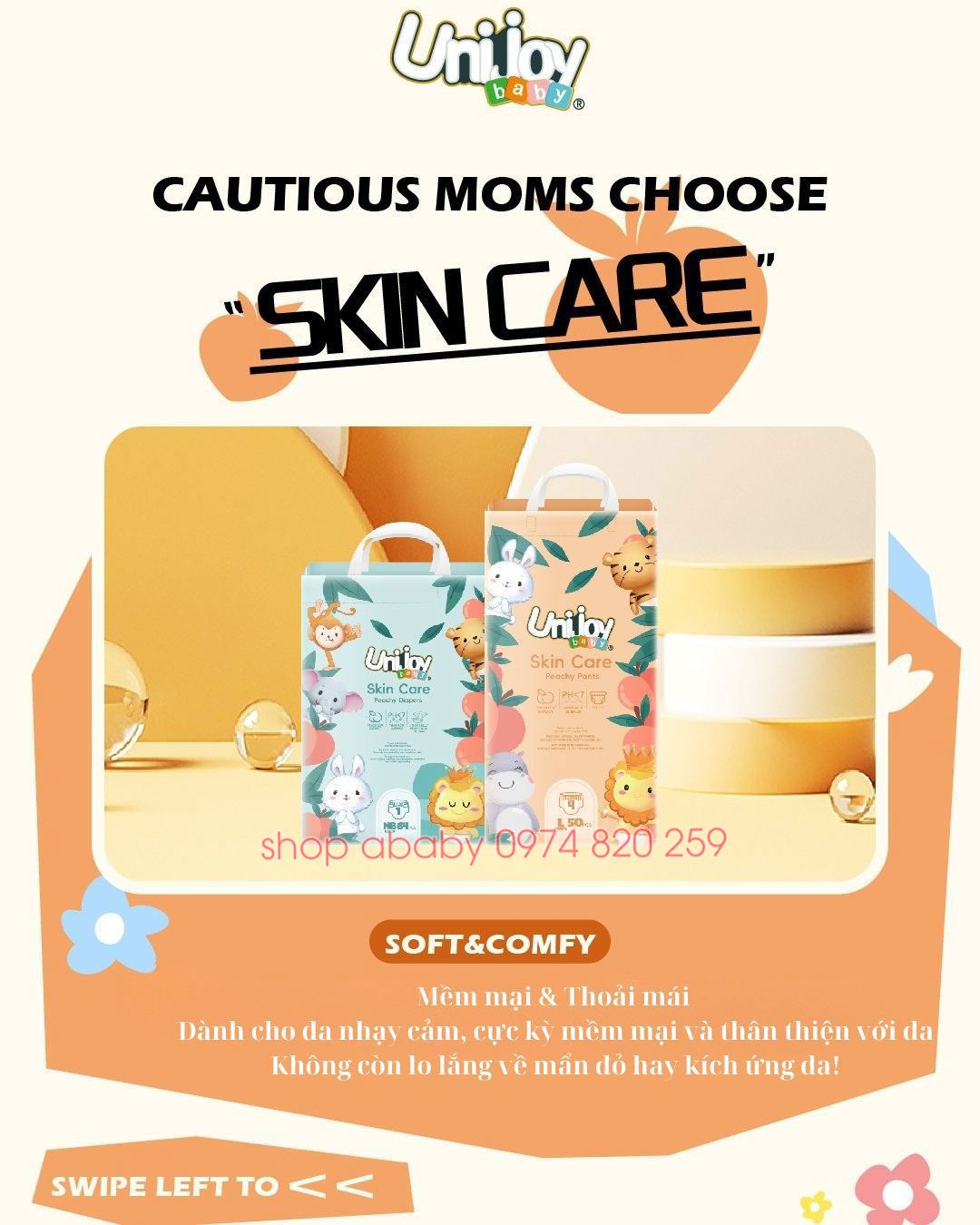 Bỉm - Tã dán Unijoy Skin Care 