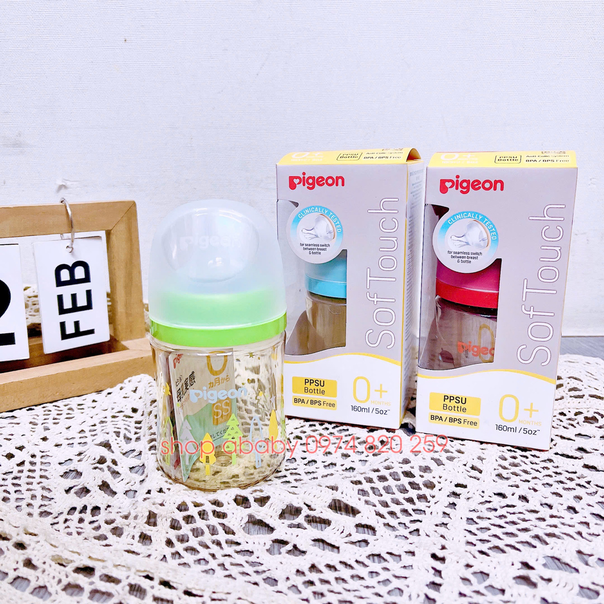 Bình sữa Pigeon PPSU Plus WN3 Nhật 