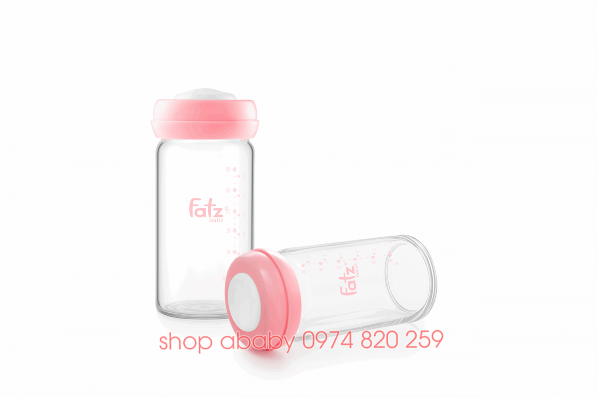 Bộ 2 bình trữ sữa thủy tinh Fatzbaby FB015