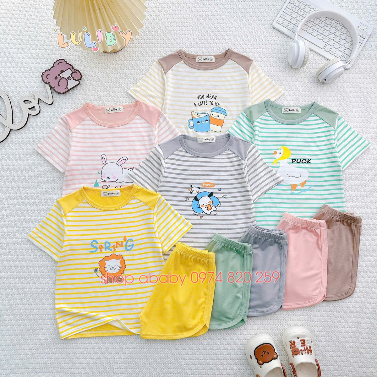 Bộ cộc tay thun lạnh kẻ Luliby