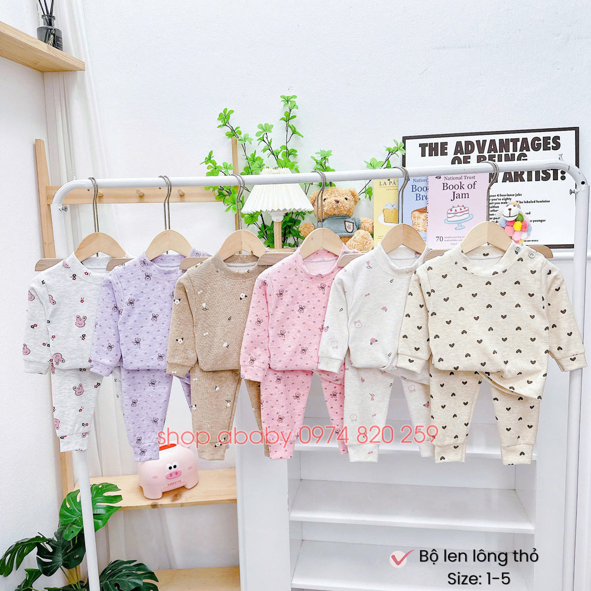 Bộ dài tay thỏ cài vai 53592