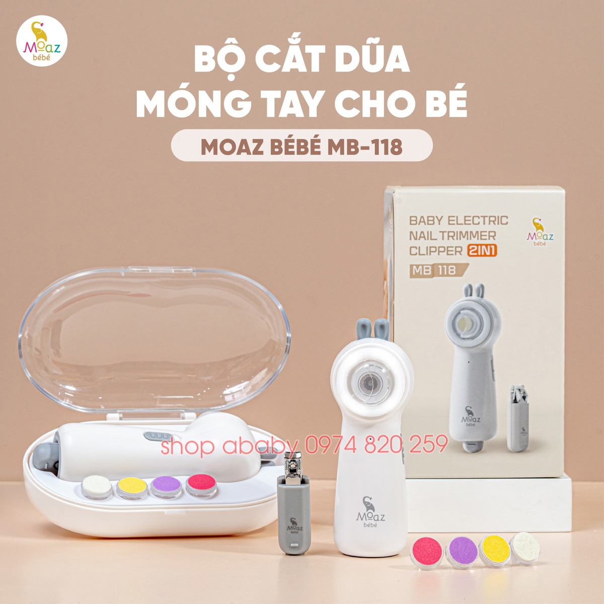 Bộ dũa cắt móng tay Moaz BéBé MB118