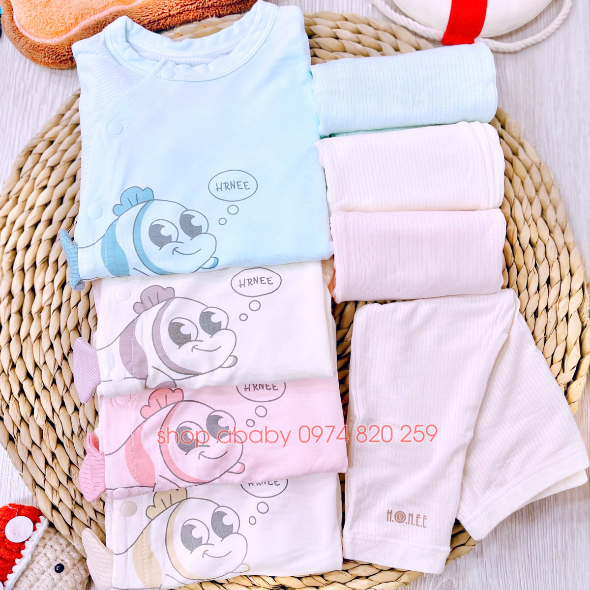 Bộ sơ sinh cài chéo Nemoo Honee