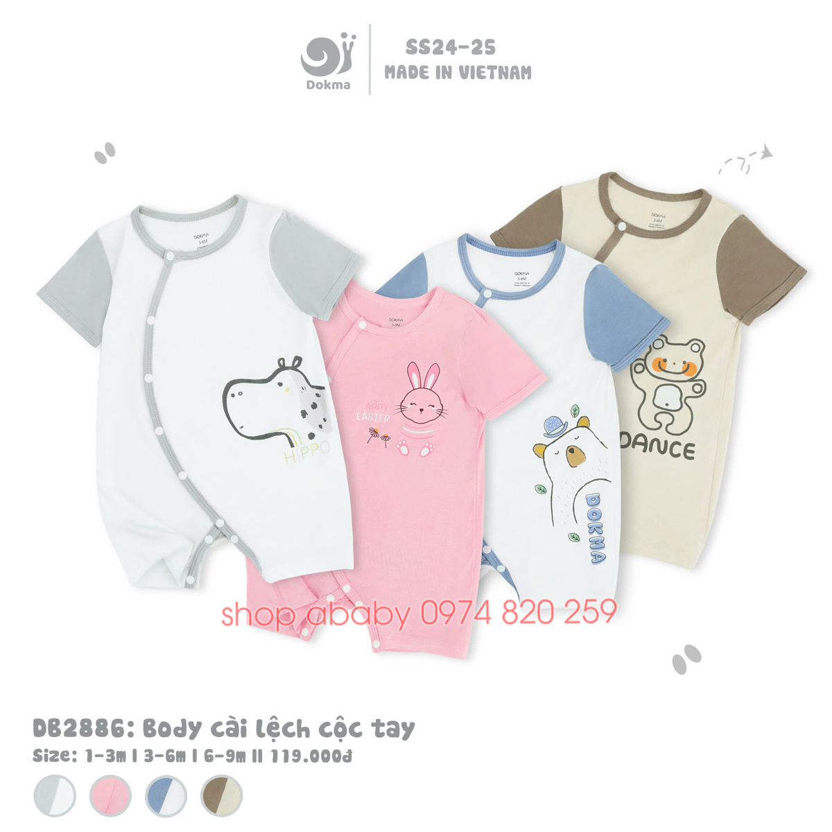 Body cộc tay cài lệch Dokma DB2886