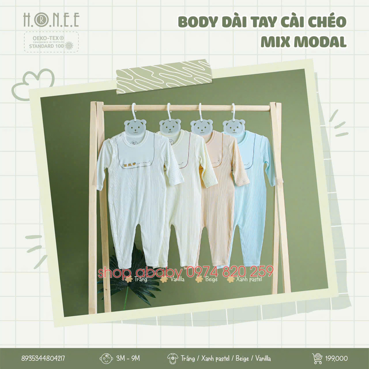 Body dài tay cài chéo Honee