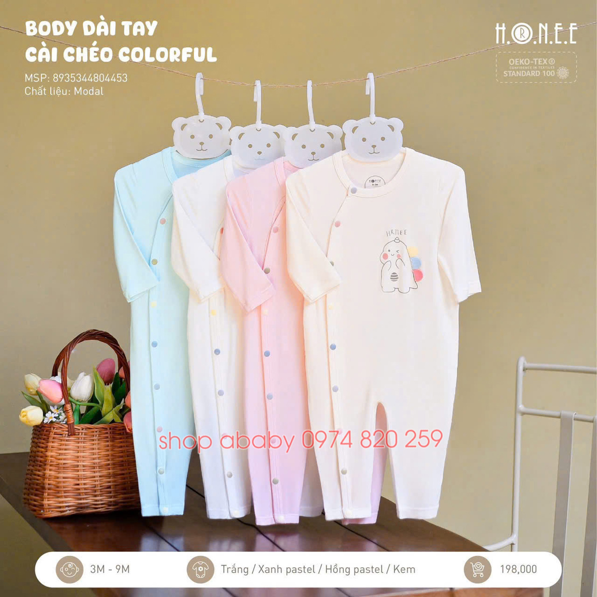Body dài tay cài chéo Hrnee 