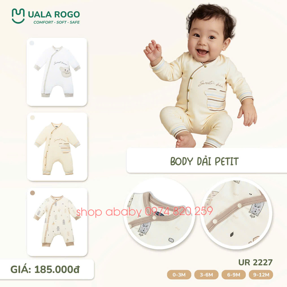 Body dài tay cài chéo Uala UR227