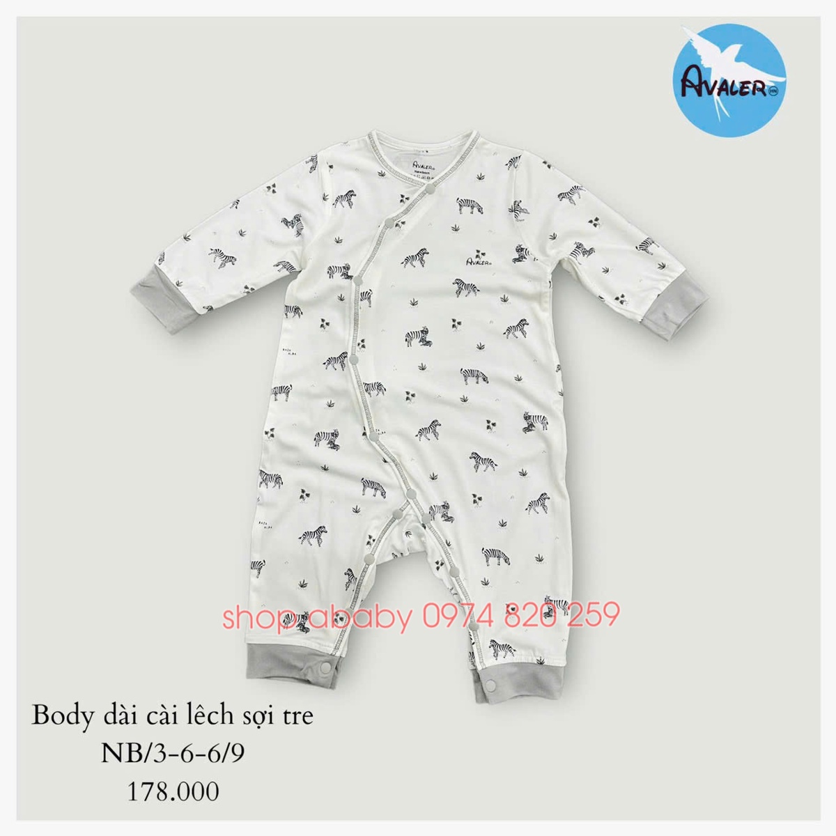 Body dài tay cài lệch Avaler 30036