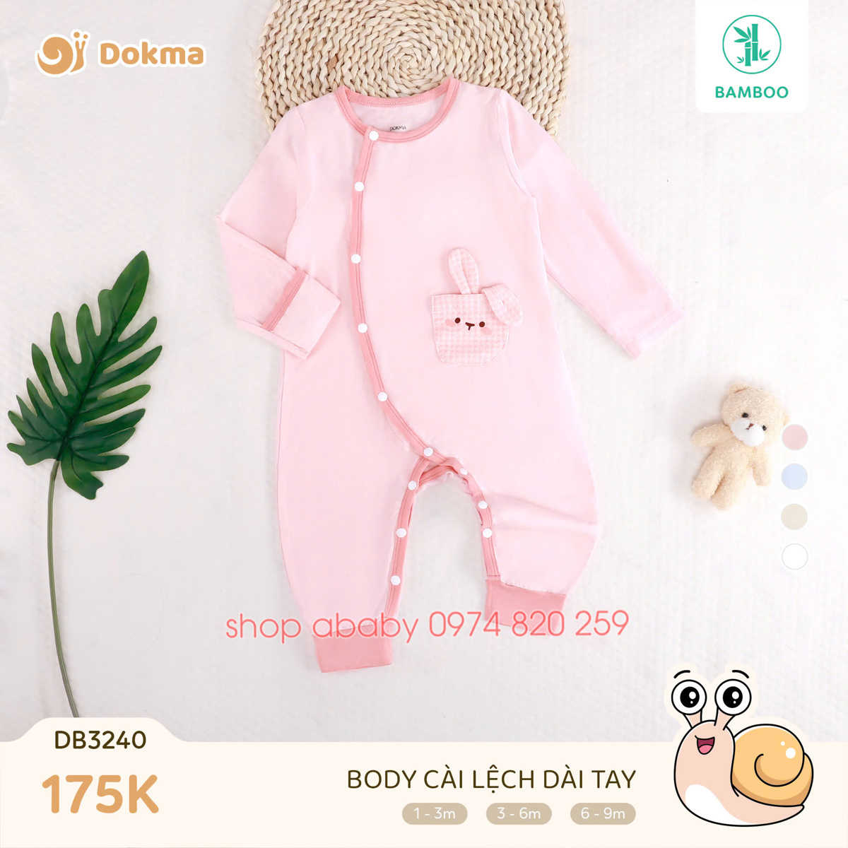 Body dài tay cài lệch Dokma DB324
