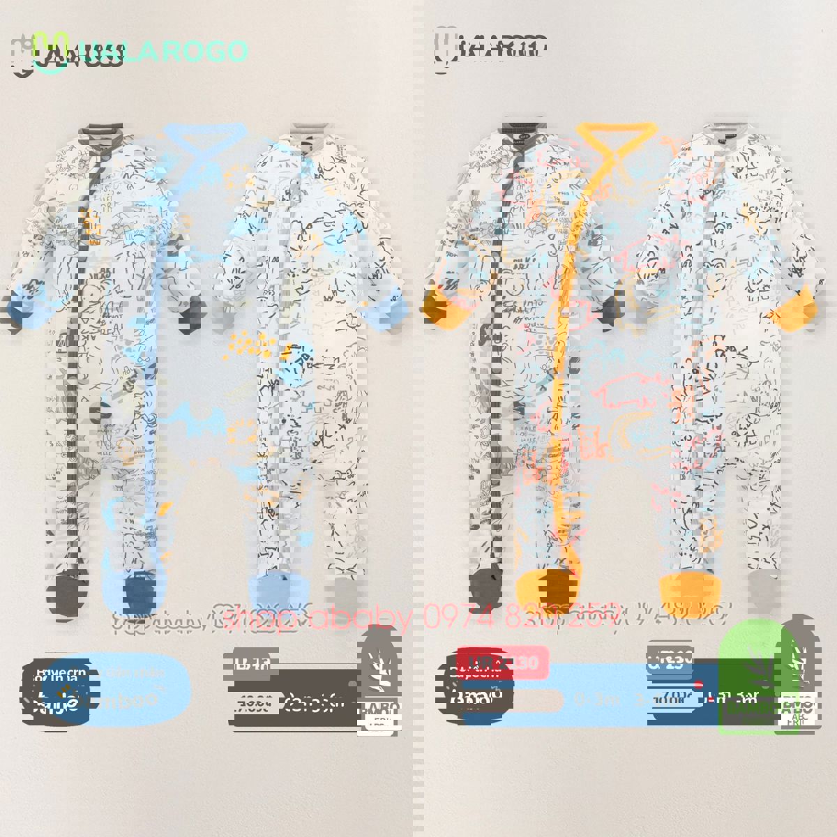 Body liền chân bamboo Uala UR2130