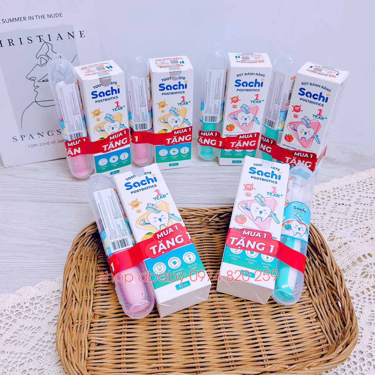 Bọt tập đánh răng Sachi 80ml (1y+)
