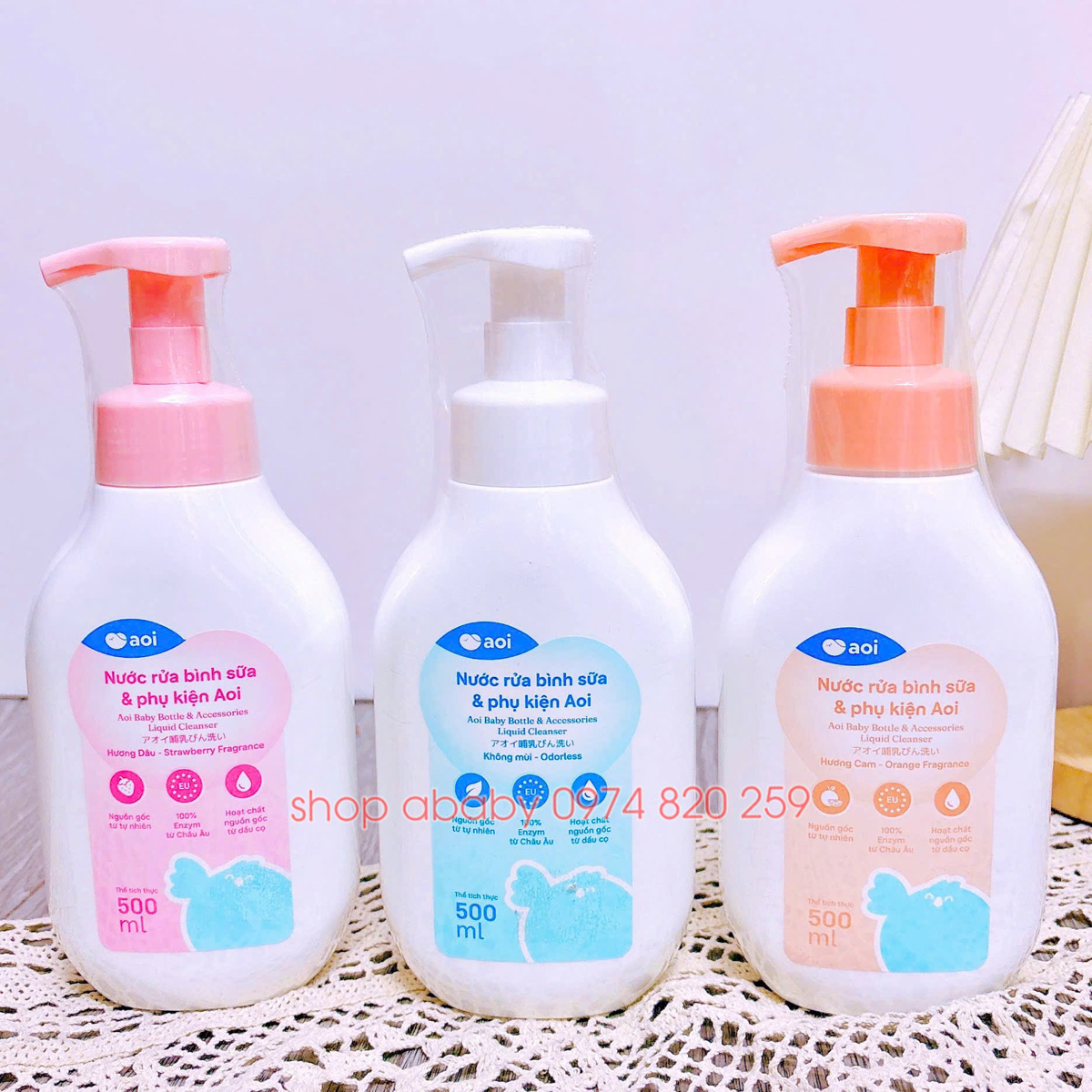 Chai nước rửa bình Aoi 