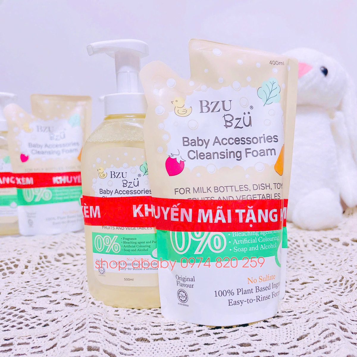 Chai rửa bình sữa BZU BZU nguyên bản 500ml