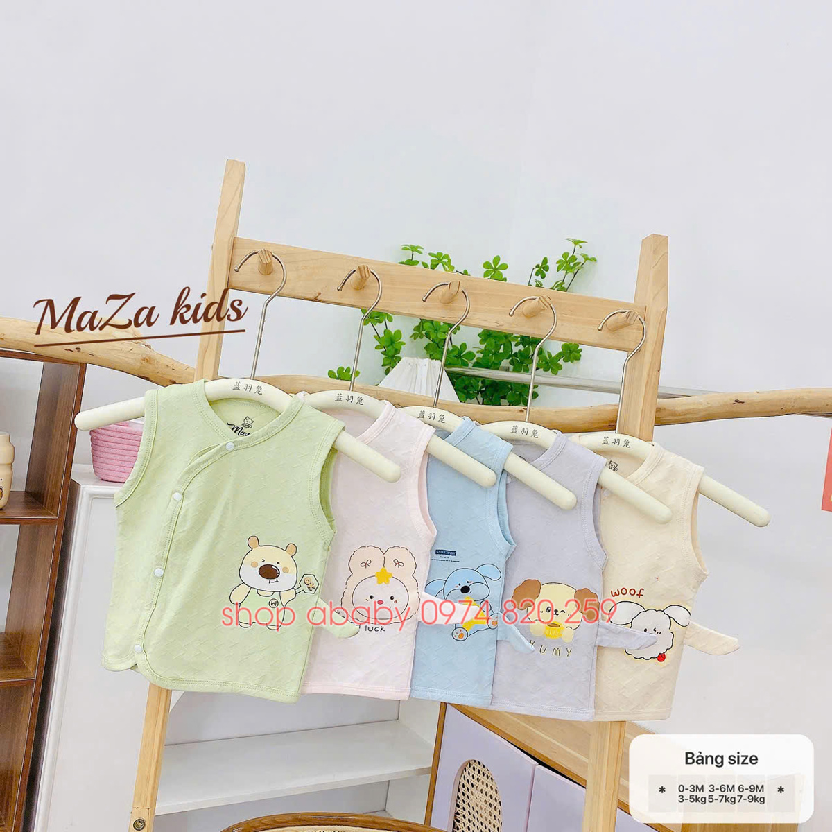 Gile cotton vạt chéo Mazakids 