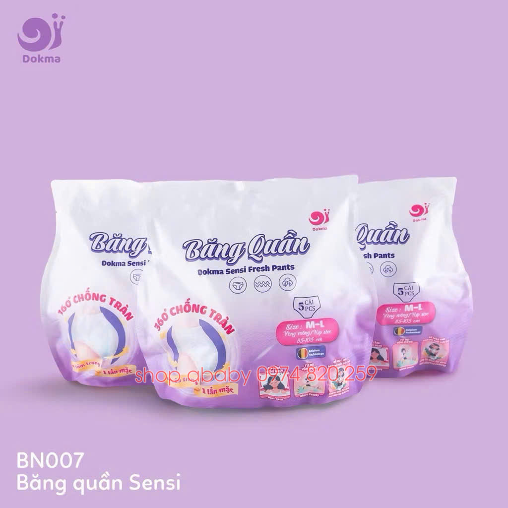 Gói 5 băng vệ sinh quần Dokma size M-L