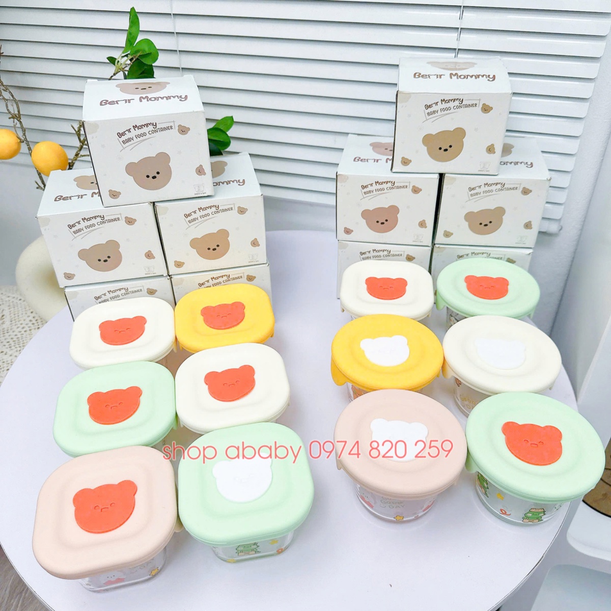 Hộp trữ đồ ăn thủy tinh Mommy 180ml