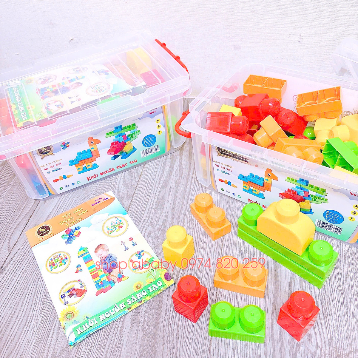 Hộp xếp hình 50 chi tiết Vijago VJ030