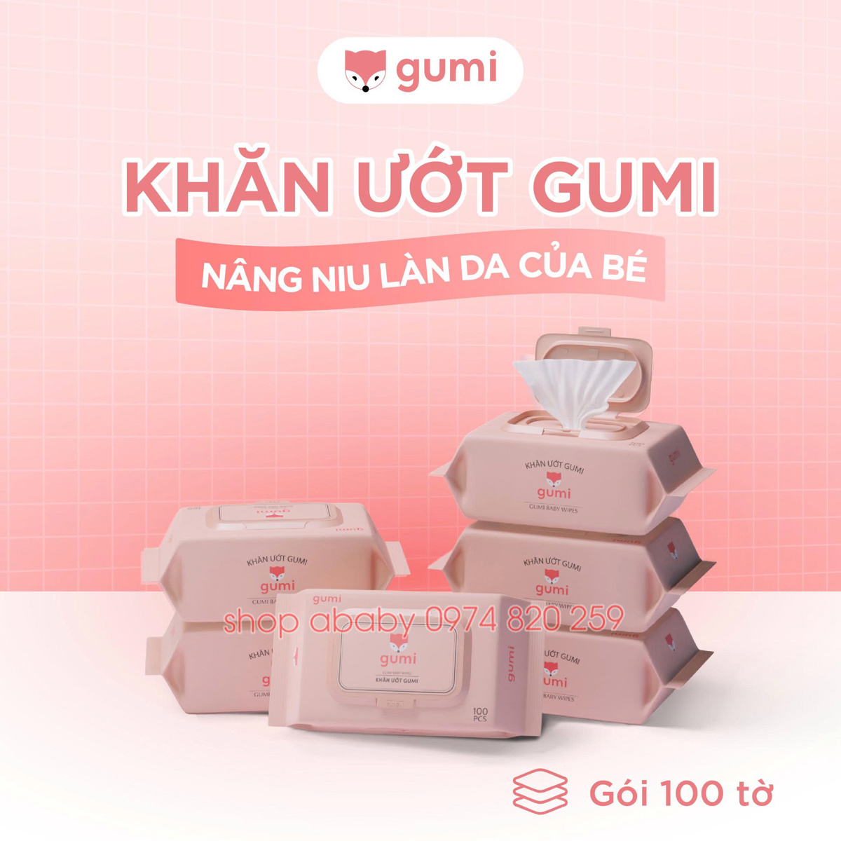 Khăn ướt Gumi 100 tờ