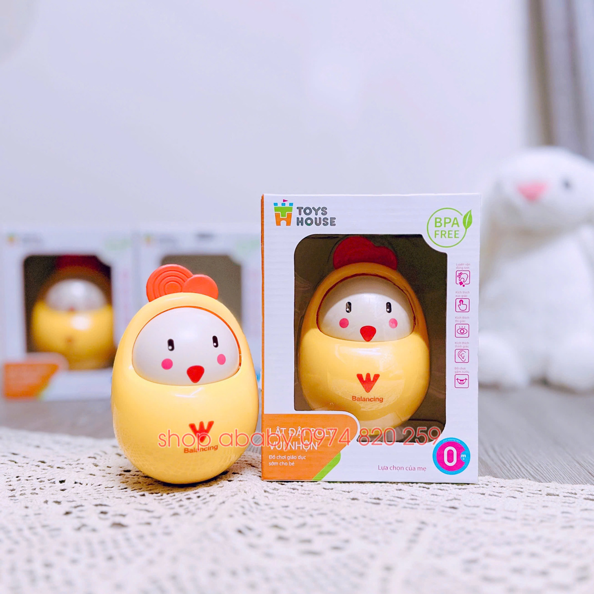 Lật đật hình gà Toyshouse HE0297