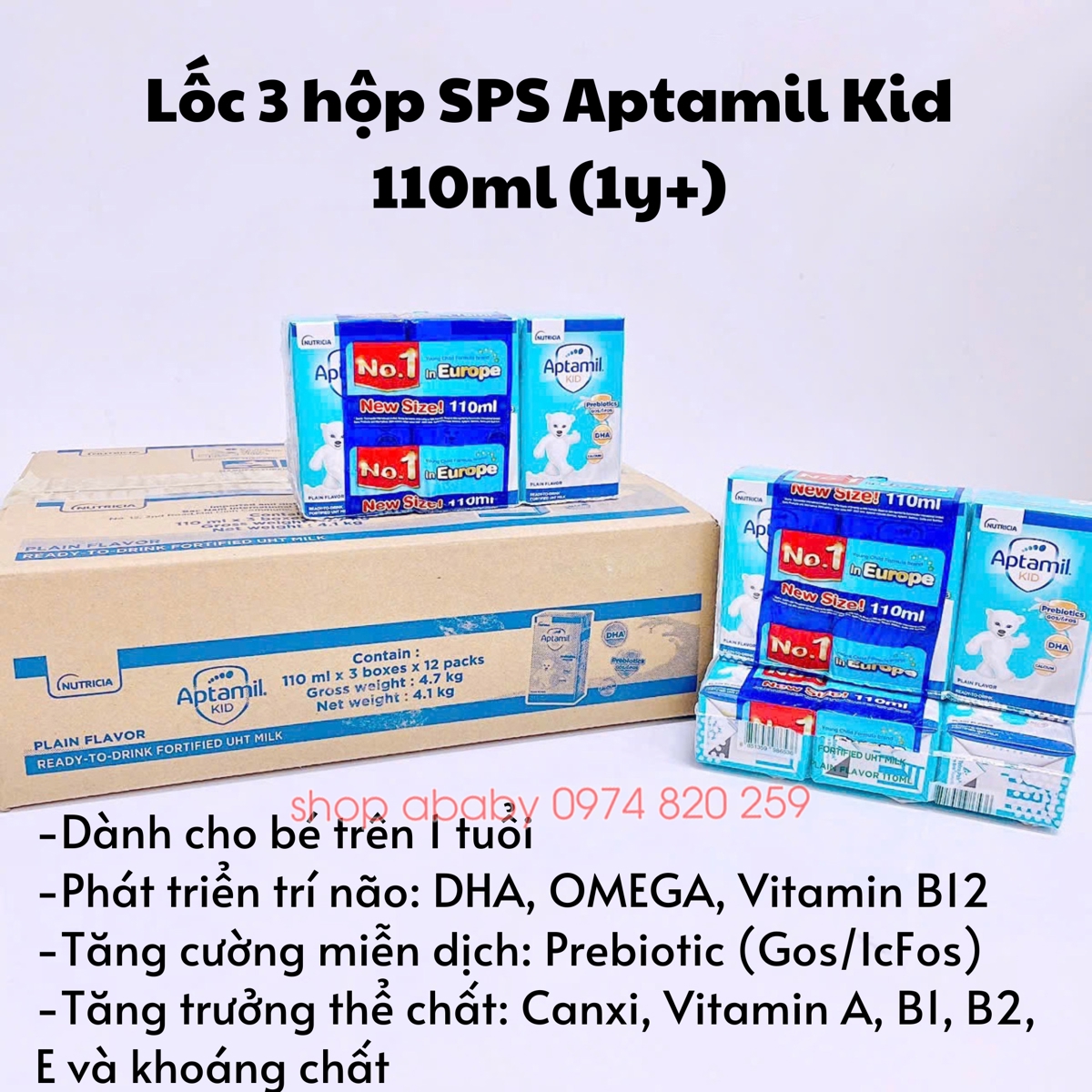Lốc 3 hộp SPS Aptamil Kid  (1y+)