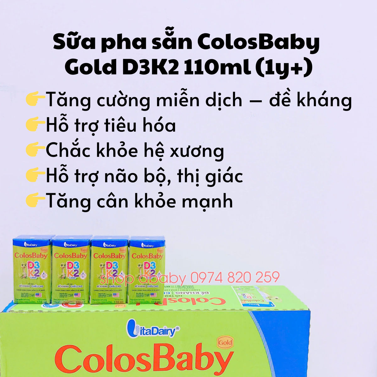 Lốc 4 hộp SPS ColosBaby Gold D3K2 110ml (1y+)(Th12/48Hộp)