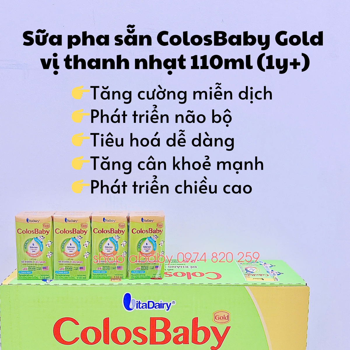 Lốc 4 hộp SPS ColosBaby Gold vị thanh nhạt 110ml (1y+)(Th12/48Hộp)