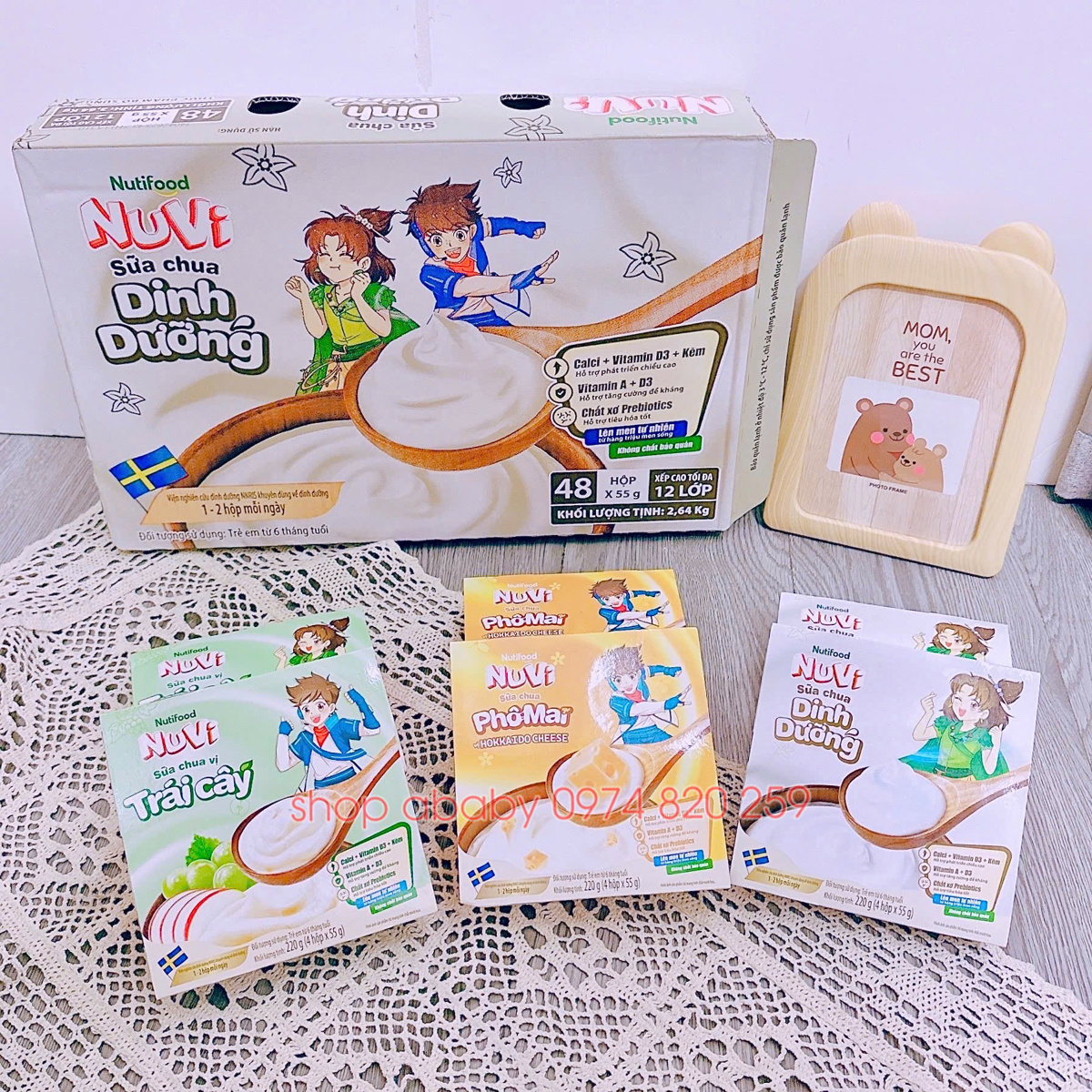 Lốc 4 hộp sữa chua Nuvi (6m+)