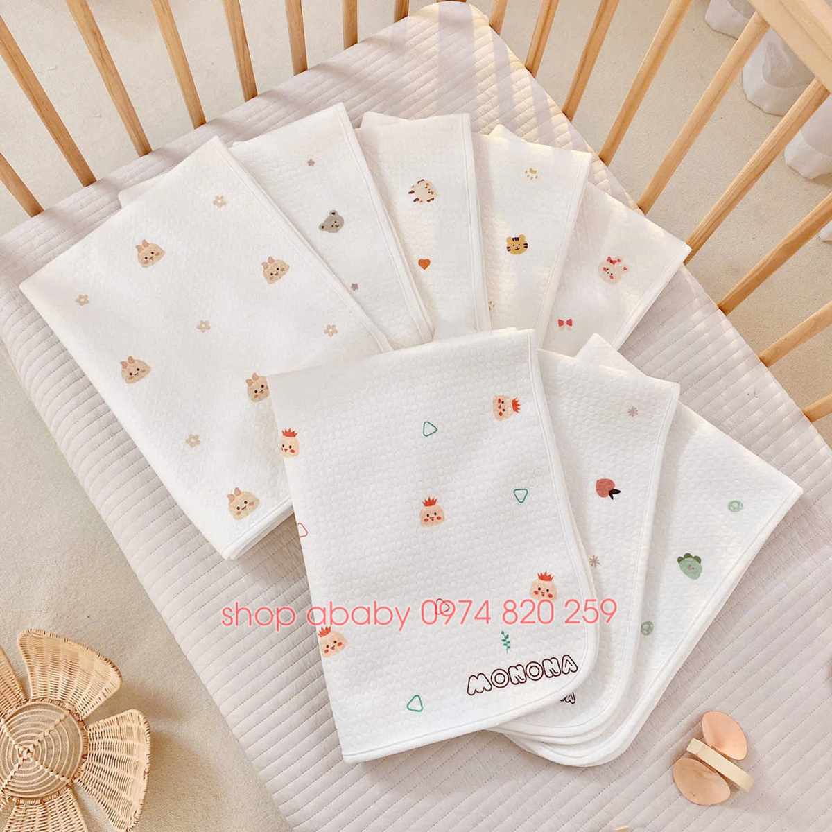 Lót chống thấm Monona 3 lớp MNN026 (50x70xm)
