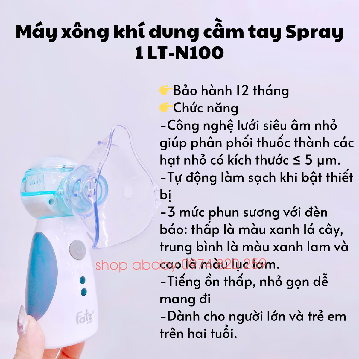 Máy xông khí dung cầm tay Spray 1 LT-N100
