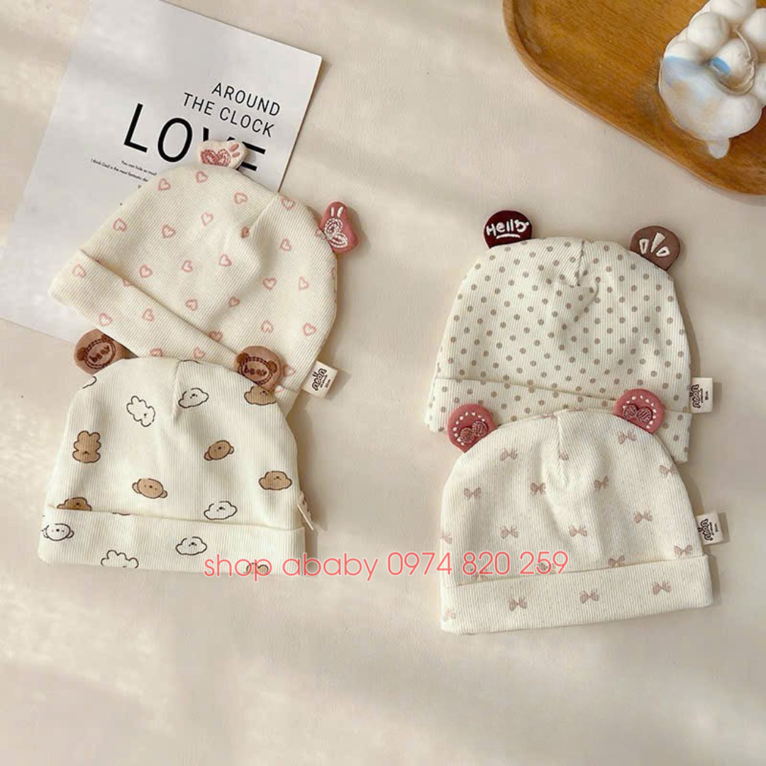 Mũ cotton tai thêu 52120