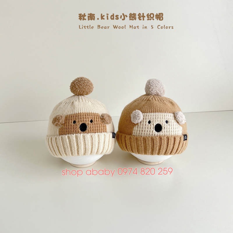 Mũ len gấu quả bông 54957