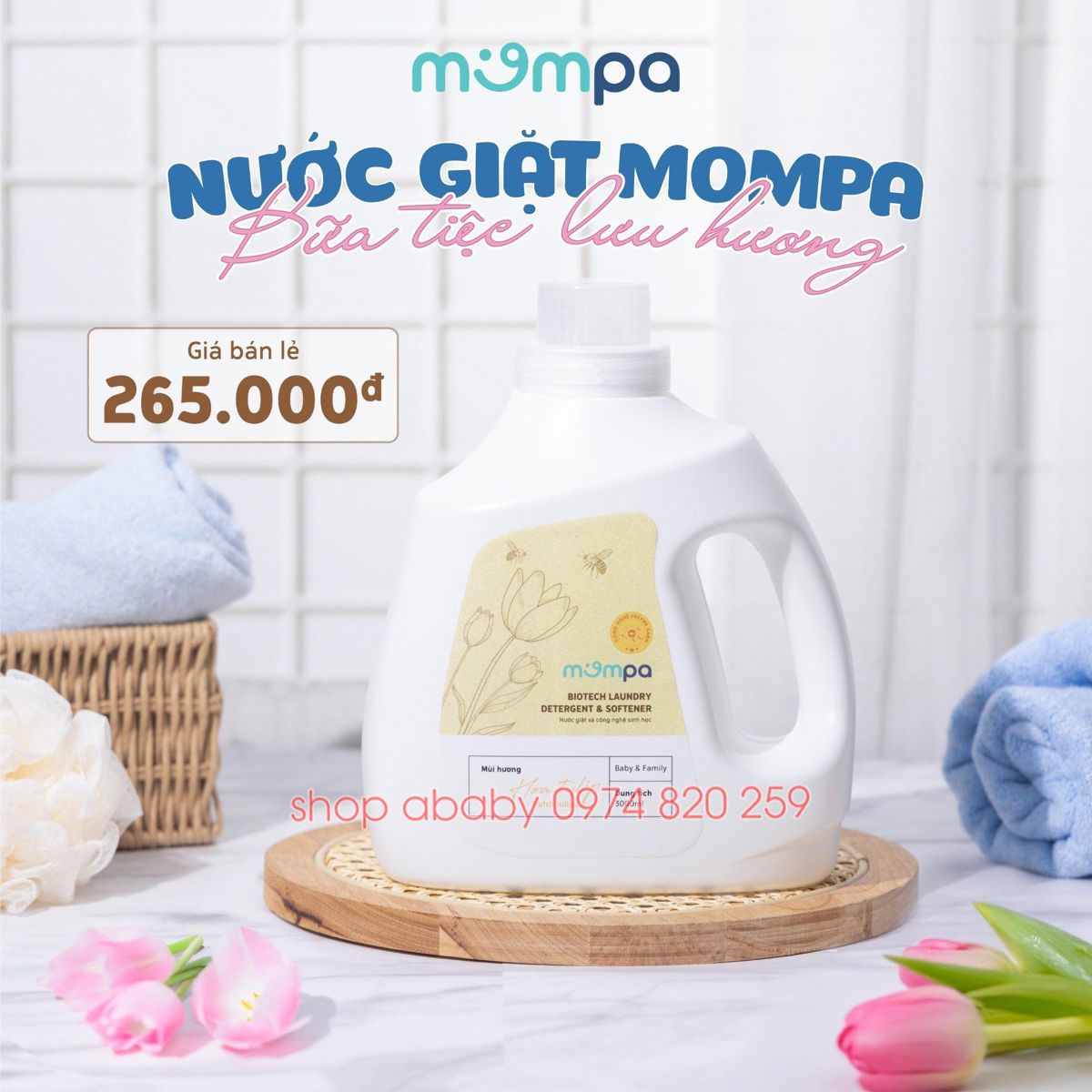 Nước giặt đa năng organic Mompa 3L
