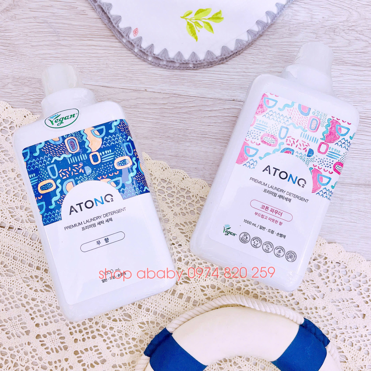 Nước giặt thuần chay Atono2 dạng chai 1L