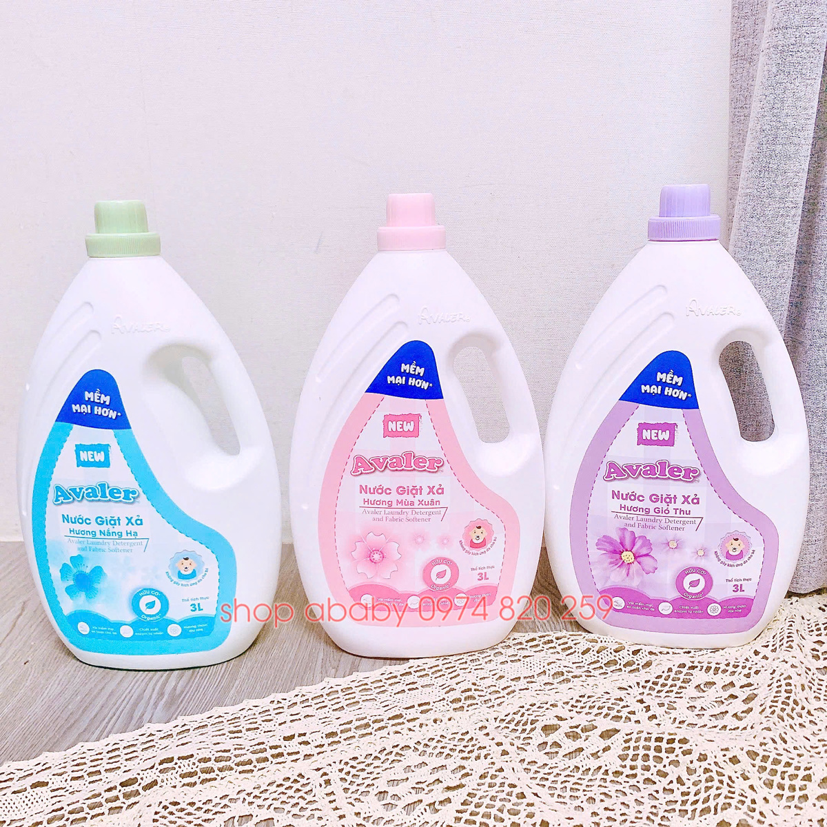 Nước giặt xả hữu cơ Avaler 3L 