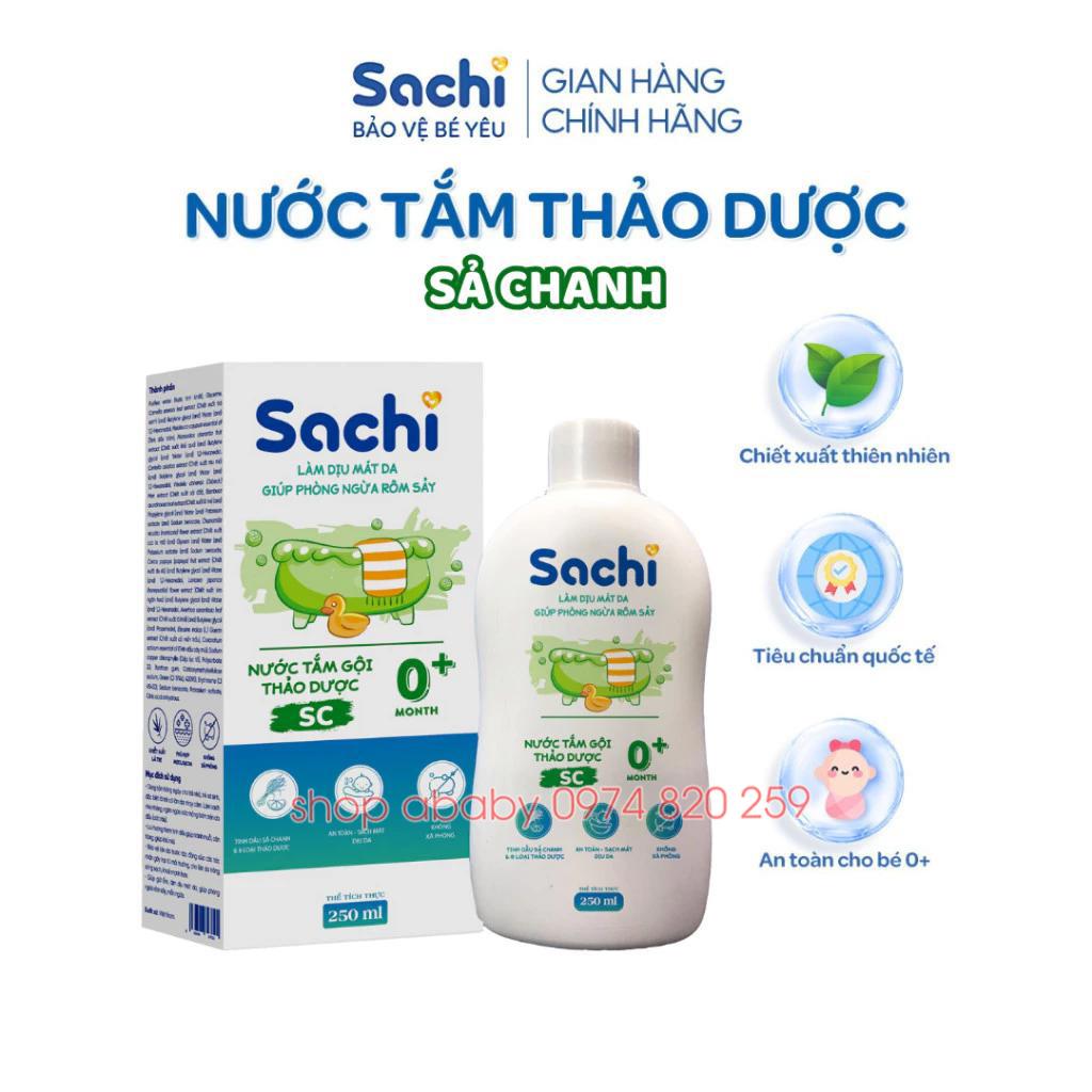 Nước tắm thảo dược Sachi hương sả chanh 250ml (0m+)