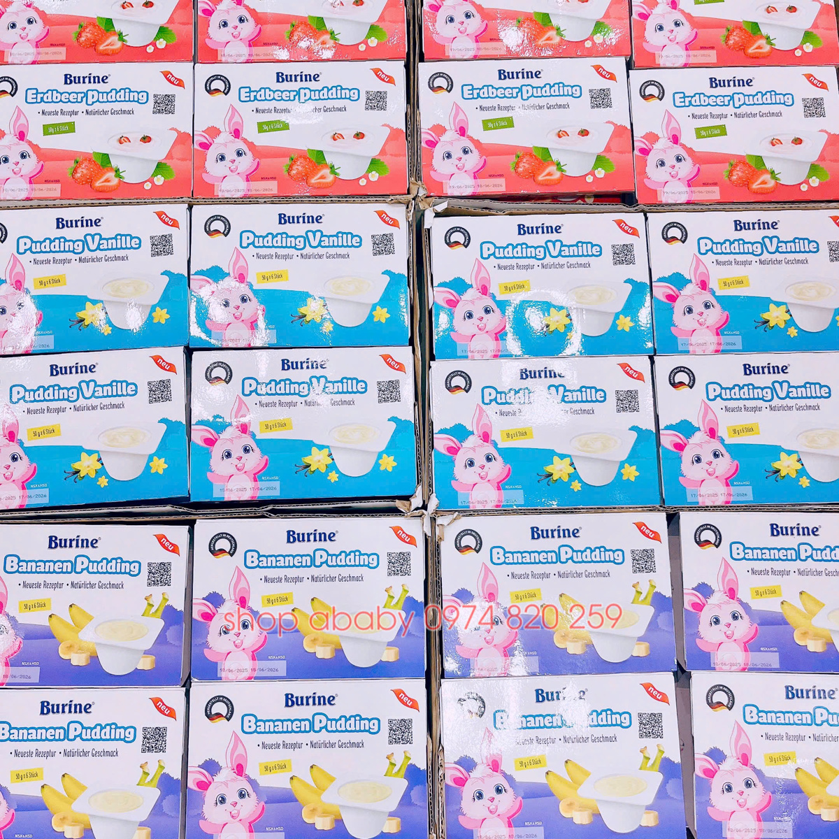 Pudding Burine vỉ 6 hộp (6m+)