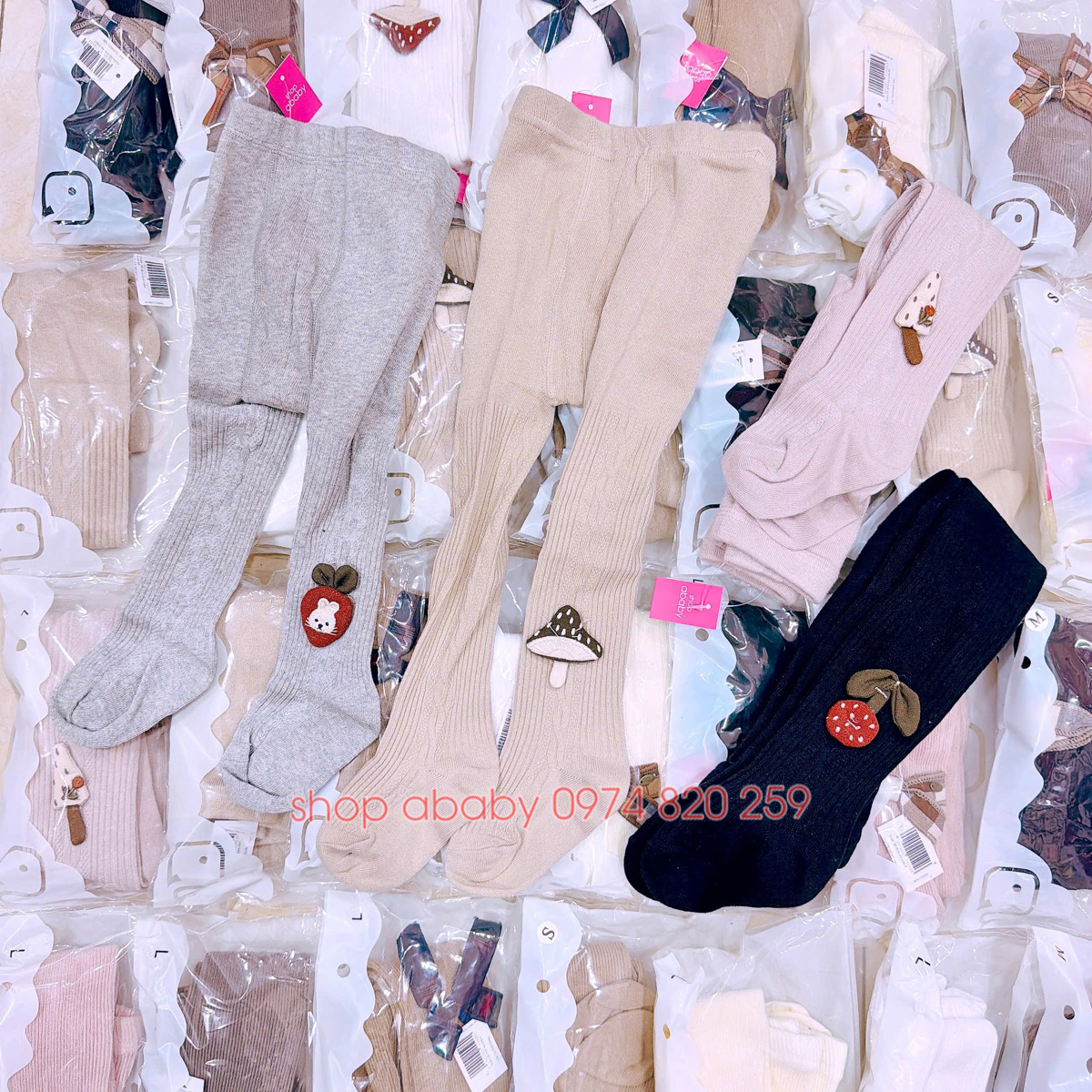 Quần tất đính hình nấm