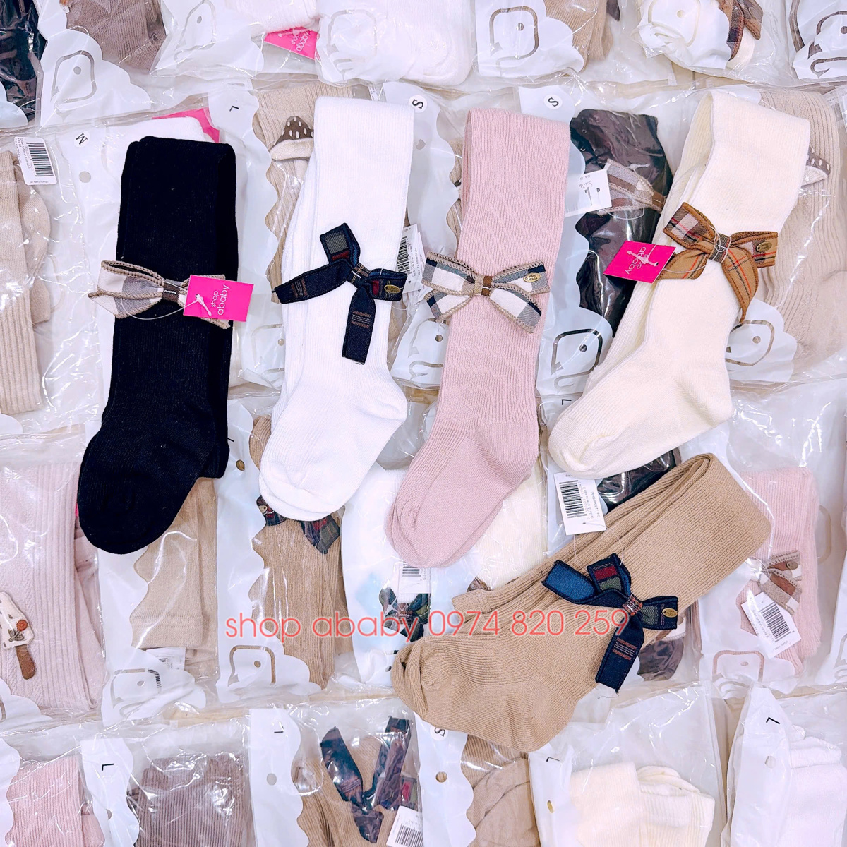 Quần tất đính nơ