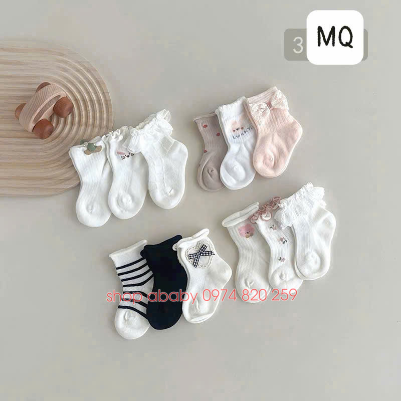 Set 3 đôi tất bèo hình size XS