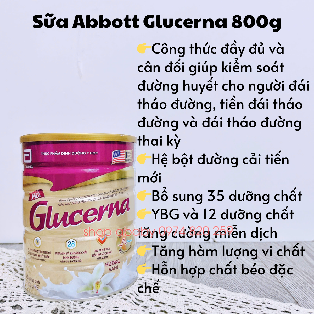 Sữa Abbott Glucerna 800g (18y+)