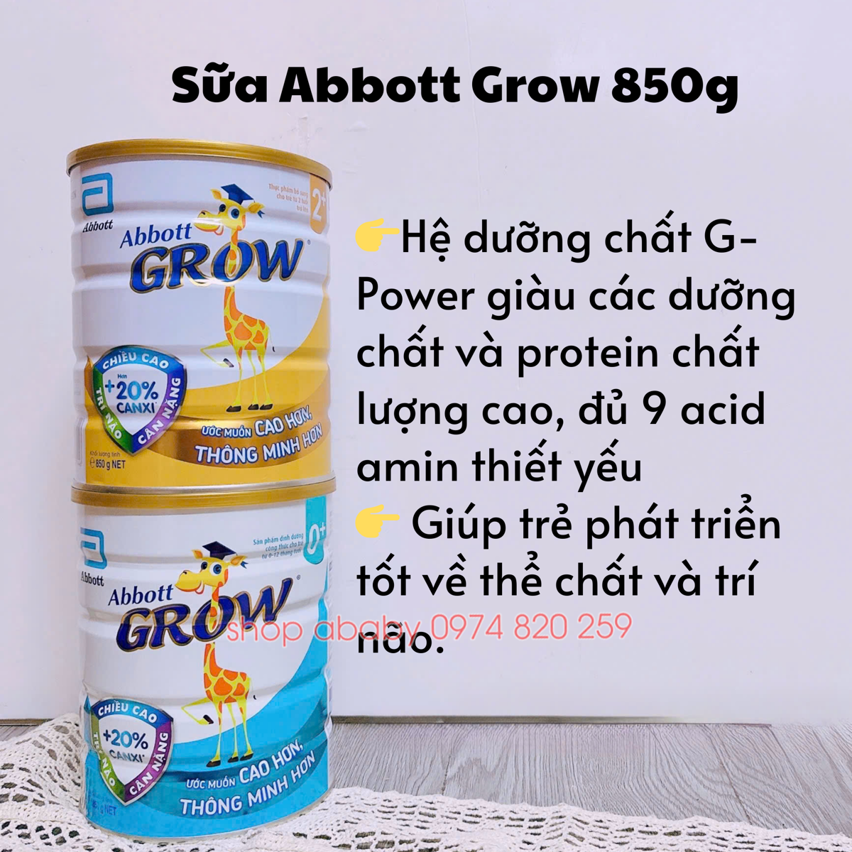 Sữa Abbott Grow 850g