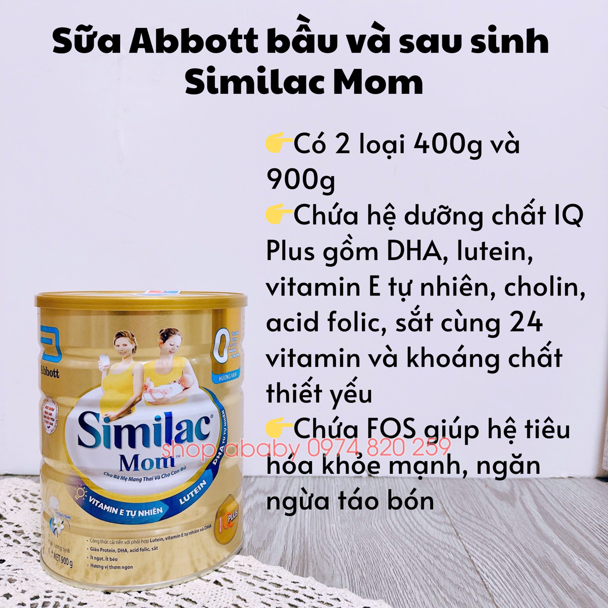 Sữa Abbott bầu và sau sinh Similac Mom