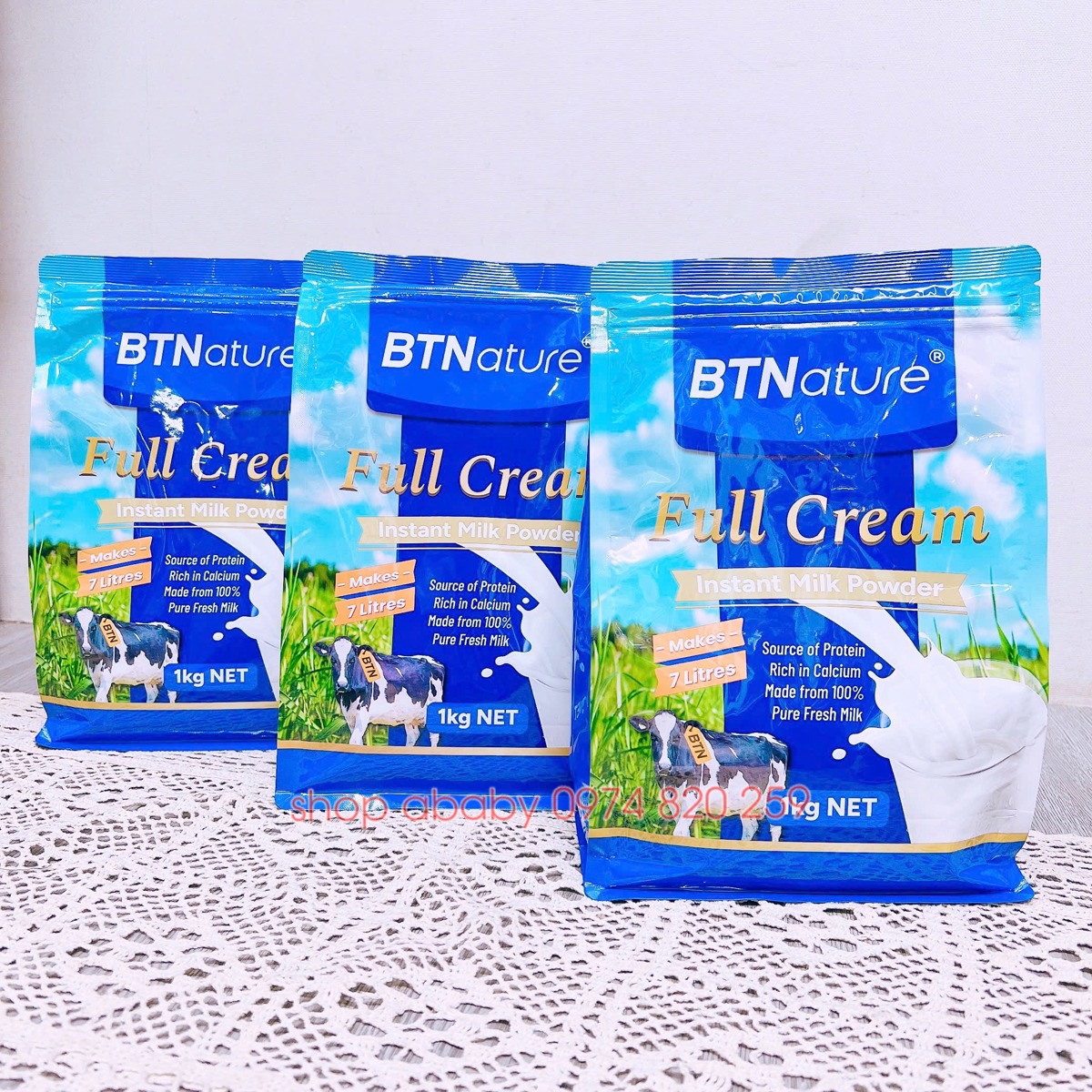 Sữa nguyên kem BTNature túi 1kg (1y+)