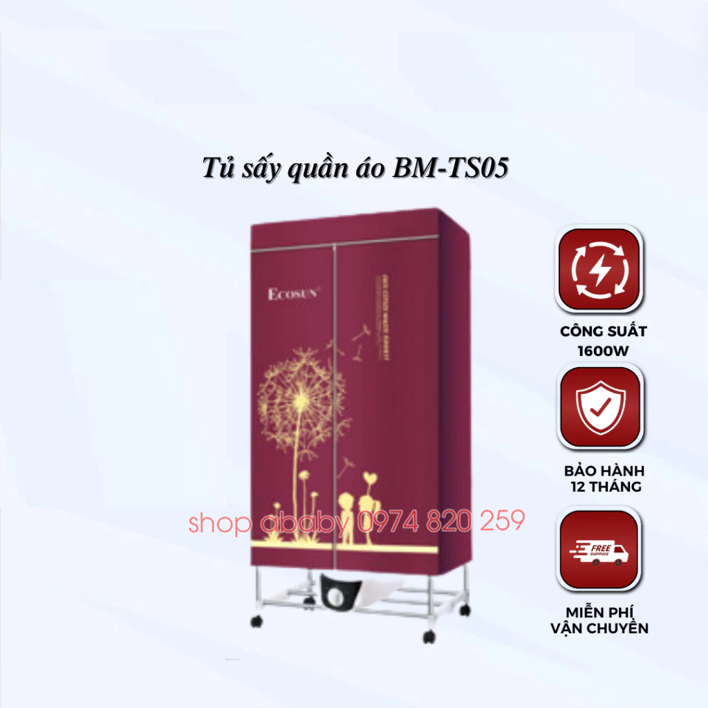 Tủ sấy quần áo Ecosun (ko kèm điều khiển)