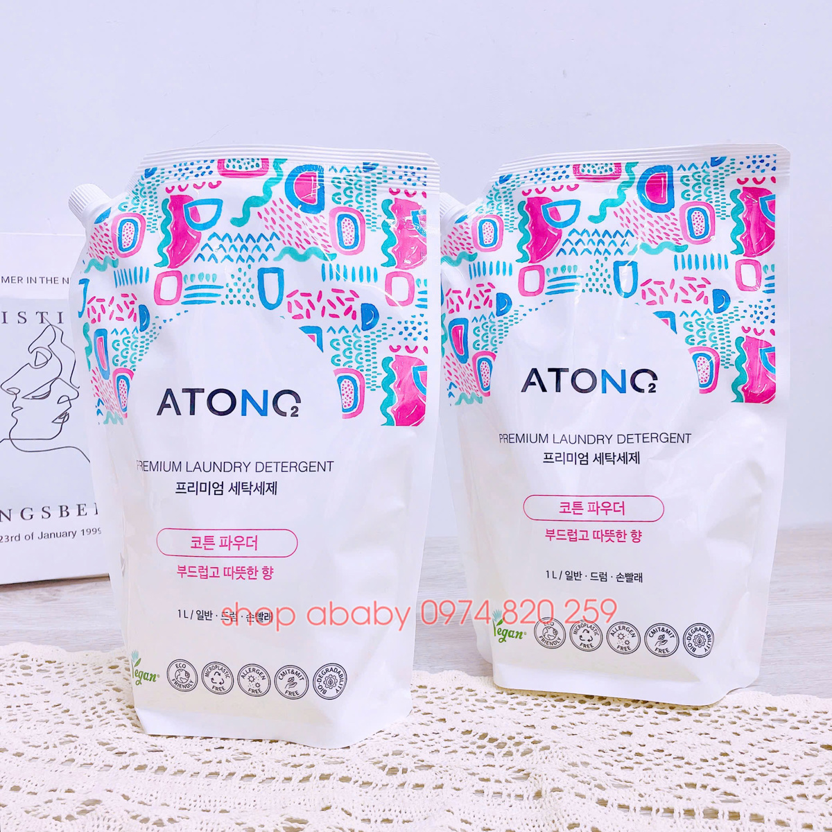Túi nước giặt thuần chay Atono2  1L