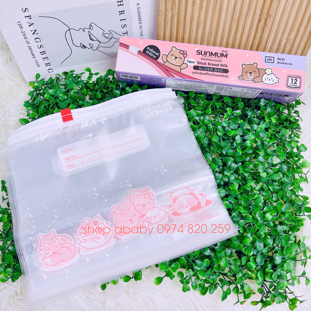 Túi zip bảo quản túi trữ sữa mẹ Sunmum 12 túi (26x24cm)