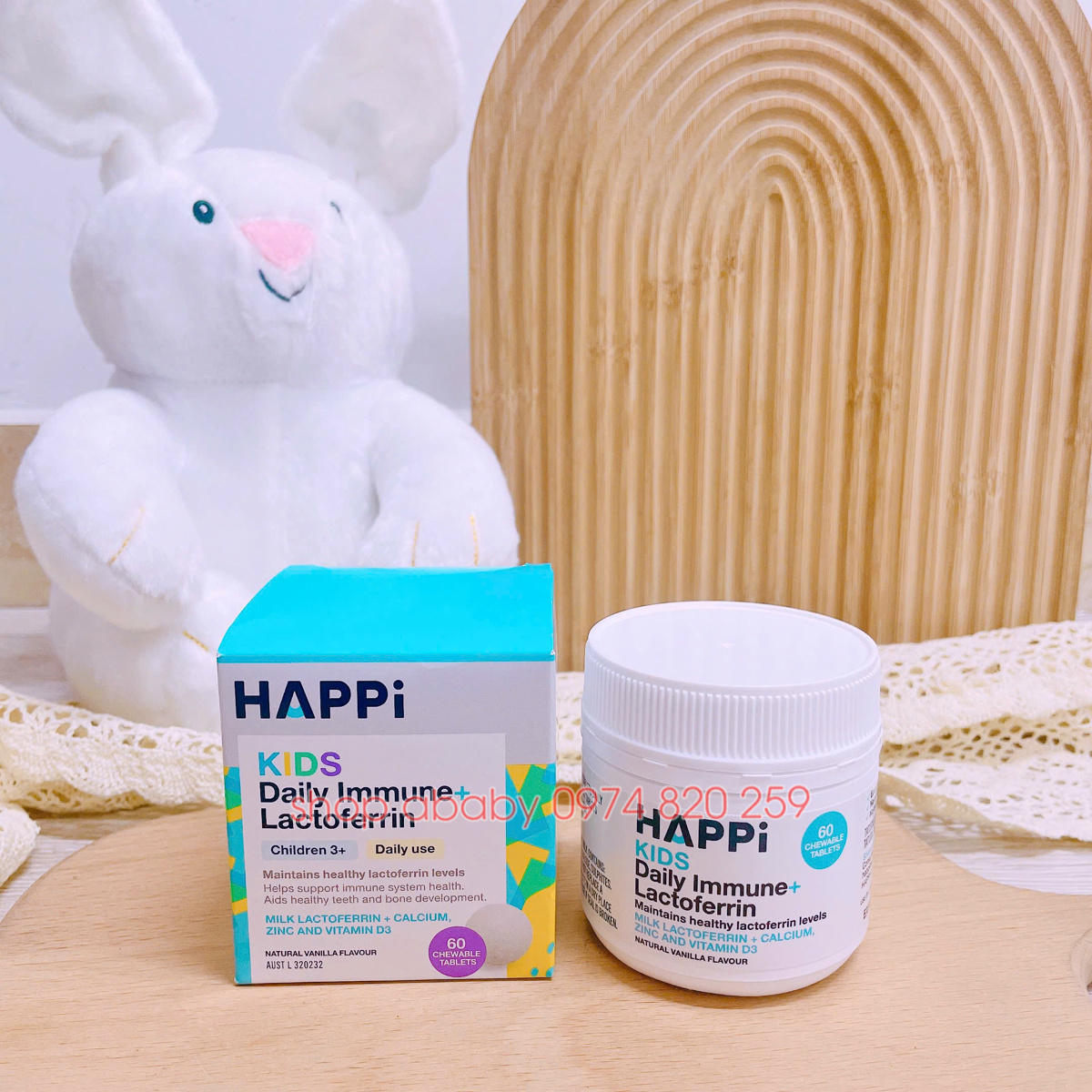 Viên tăng đề kháng Lactofferrin kids Happi (3y+)